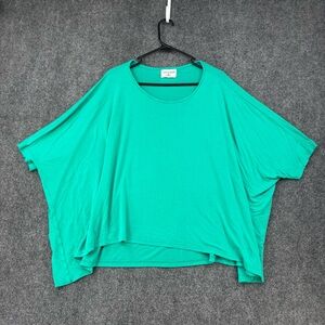 Verandah By Vina Aqua Dolman Sleeve Top Women’s Large Boxy Colorful